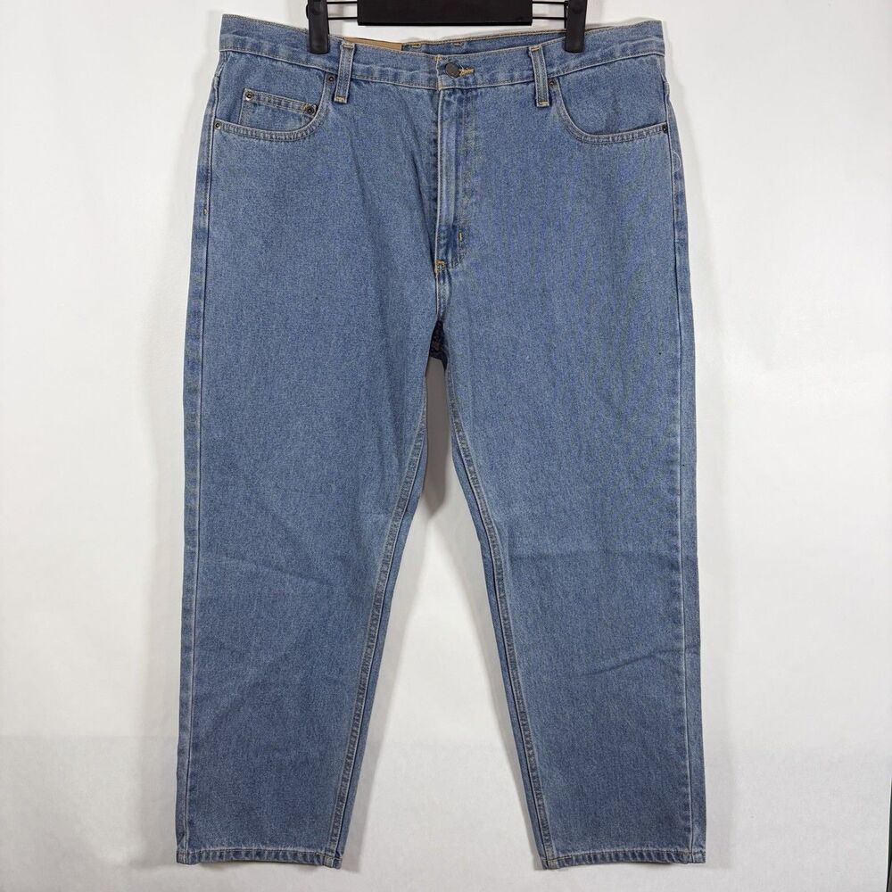 Members Mark Relaxed Fit Jeans Mens 36x29 Blue Light Wash Durable Heavy Weight